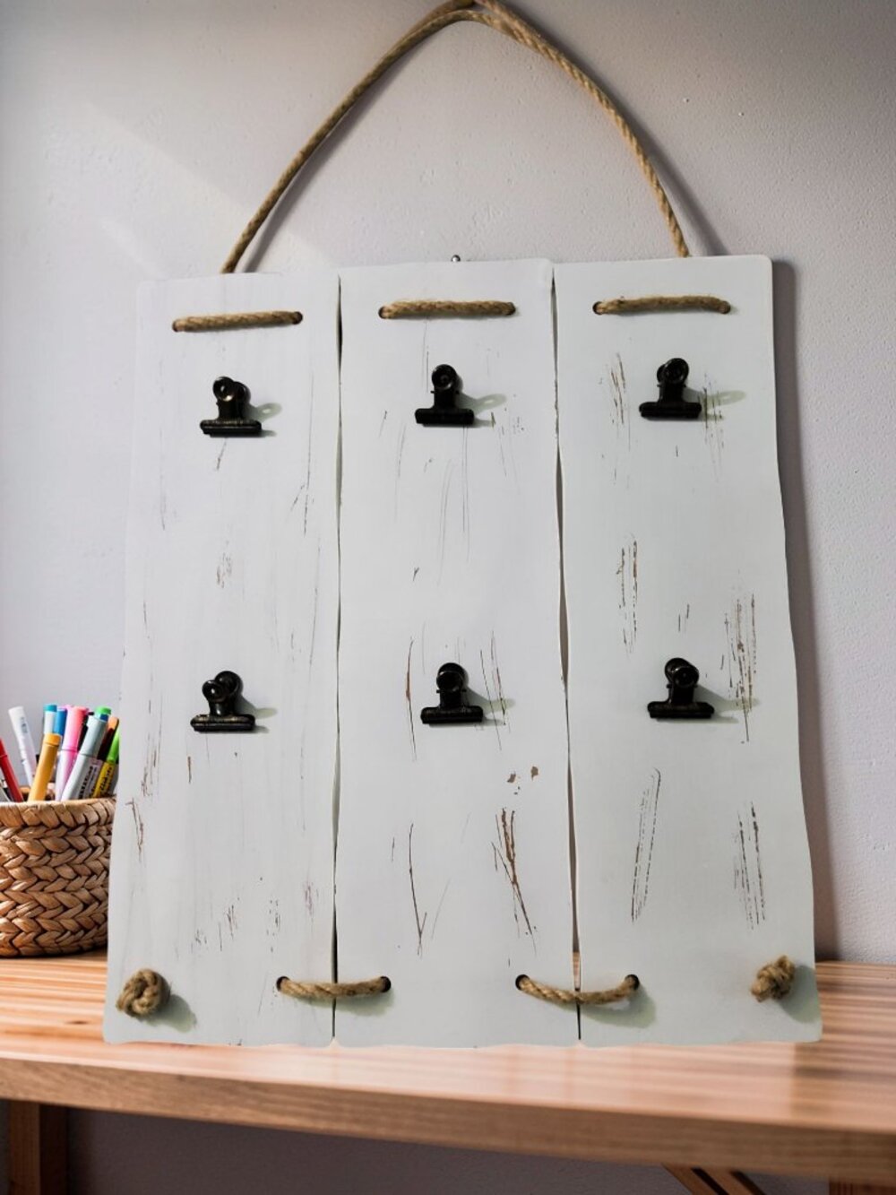 vintage 1990s lane furniture wooden note board/kids art display